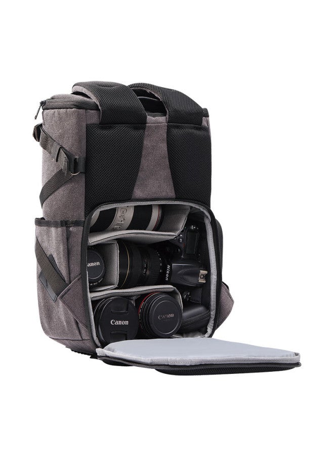 Eirmai Sd06 Dslr Camera Backpack, Photography Bag, Digital Mirrorless Camera Bag, Canvas Water-resistant Travel Backpack, Suitable For Sony, Fuji, Canon, Nikon Camera Bags, Charcoal Black - Image 3