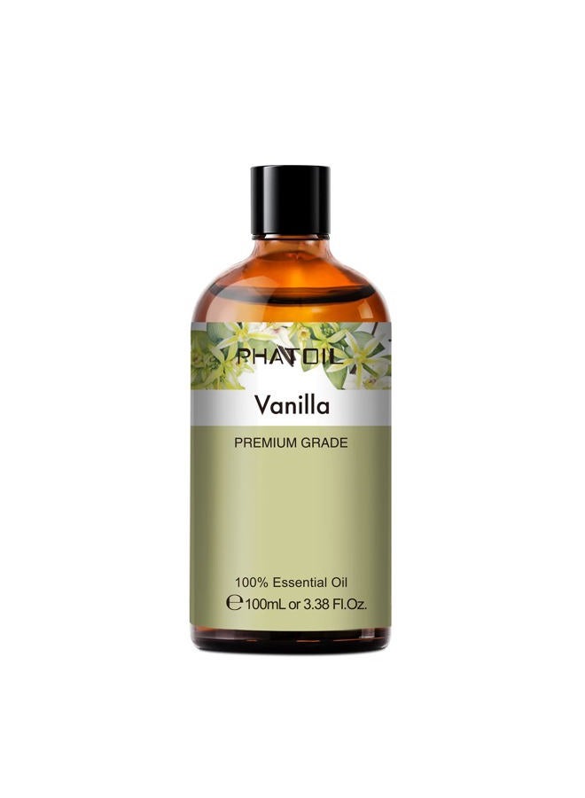 PHATOIL 100ML Vanilla Essential Oil, Huge 3.38fl.oz Bottle Vanilla Oil, Pure Aromatherapy Essential Oils for Diffuser, Humidifier, Scented Oils for Soap, Candle Making - Image 2