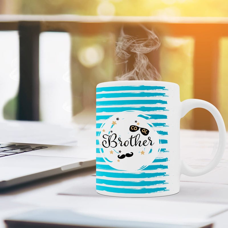 Kaameri Bazaar Kaameri Bazaar Cool Brother Quote Printed Cushion Cover with Filler Coffee Mug Keychain Rudraksh Rakhi Roli chawal Greeting Card Raksha bandhan Rakhi Gift for Brother bhaiya bro - Image 3