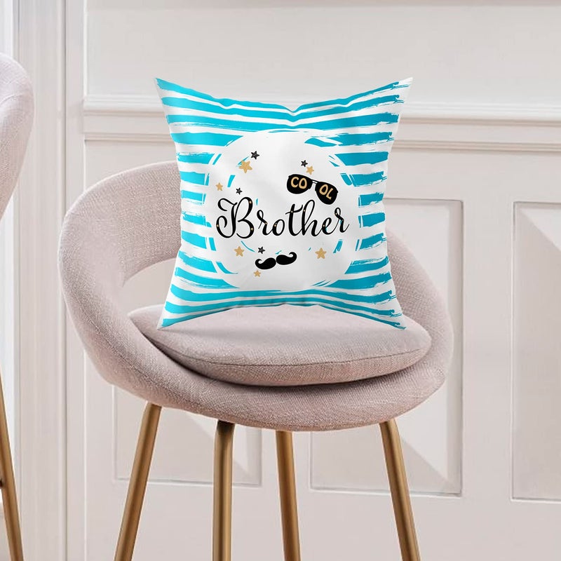 Kaameri Bazaar Kaameri Bazaar Cool Brother Quote Printed Cushion Cover with Filler Coffee Mug Keychain Rudraksh Rakhi Roli chawal Greeting Card Raksha bandhan Rakhi Gift for Brother bhaiya bro - Image 4