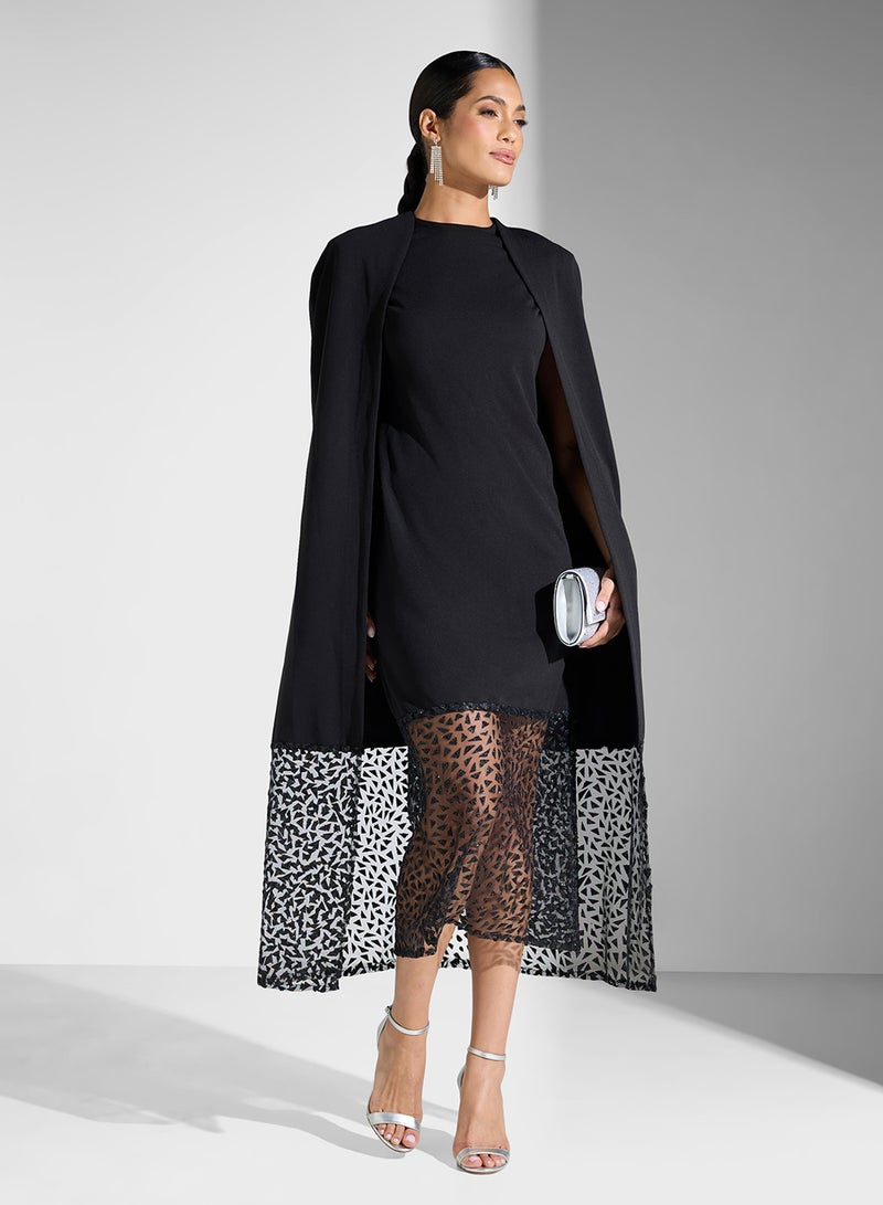 Threadz by Ajooni Sheer Overlay Dress - Image 1