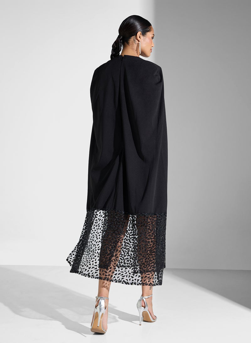 Threadz by Ajooni Sheer Overlay Dress - Image 2