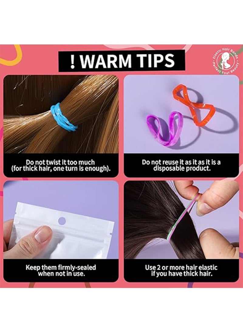 Elastic Hair Bands for Women,200 Pieces Elastic Hair Ties for Women, Hair Band, Hair Elastic, Small Hair Bands, Rubber Bands For Hair, Multicolor - Image 4