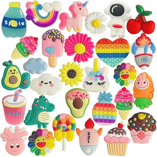 THECLOUDMALL 30PCS Random Shoes Charms for Crocs|| Slipers Chrms Assorted Cartoon Clag Sliper Chrms For Girls|| Clogs Slipper Casual Decoration Charm Fashion Clogs|| - Image 1