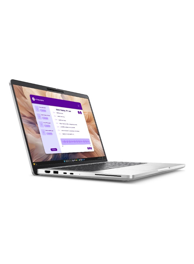 ديل لابتوب برو 14 بشاشة 14 بوصة عالية الدقة بالكامل (1920×1080)، معالج Intel Core Ultra 7 266V vPro، ذاكرة وصول عشوائي 16 جيجابايت DDR5، قرص صلب SSD بسعة 1 تيرابايت، نظام تشغيل DOS (بدون ويندوز)، يدعم اللغتين الإنجليزية والعربية، لون فضي الإنجليزية/العربية فضي - Image 2