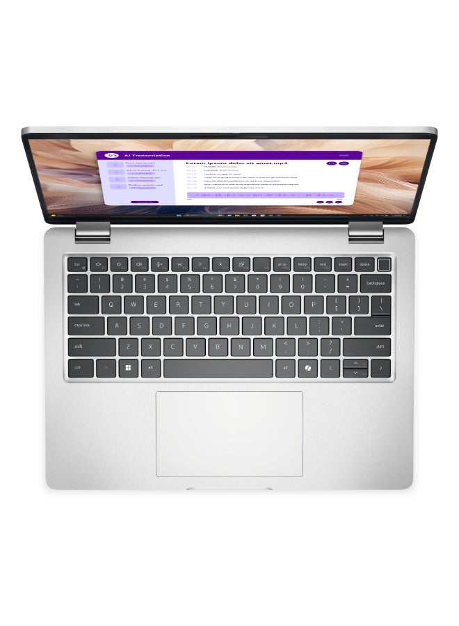 ديل لابتوب برو 14 بشاشة 14 بوصة عالية الدقة بالكامل (1920×1080)، معالج Intel Core Ultra 7 266V vPro، ذاكرة وصول عشوائي 16 جيجابايت DDR5، قرص صلب SSD بسعة 1 تيرابايت، نظام تشغيل DOS (بدون ويندوز)، يدعم اللغتين الإنجليزية والعربية، لون فضي الإنجليزية/العربية فضي - Image 3