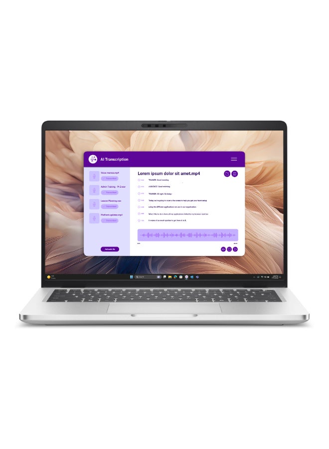 ديل لابتوب برو 14 بشاشة 14 بوصة عالية الدقة بالكامل (1920×1080)، معالج Intel Core Ultra 7 266V vPro، ذاكرة وصول عشوائي 16 جيجابايت DDR5، قرص صلب SSD بسعة 1 تيرابايت، نظام تشغيل DOS (بدون ويندوز)، يدعم اللغتين الإنجليزية والعربية، لون فضي الإنجليزية/العربية فضي - Image 1