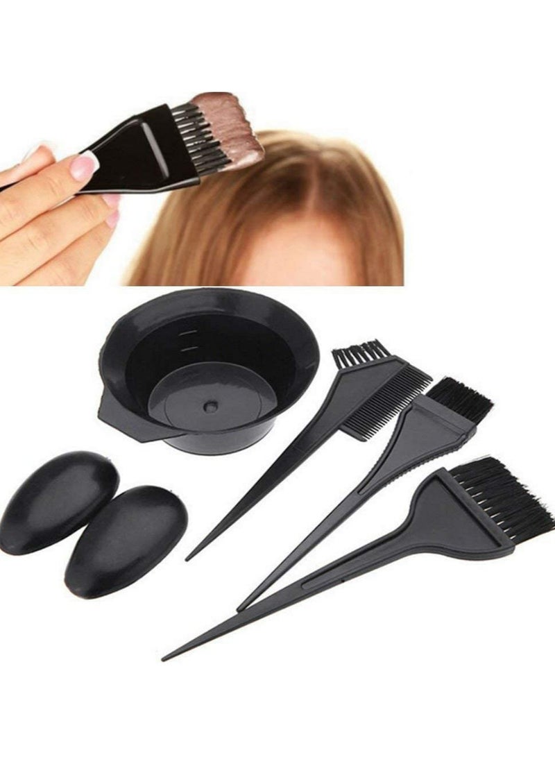 ORiTi 5-Piece Black Hair Dye Set Kit Hairdressing Brushes Bowl Combo Salon - Image 1