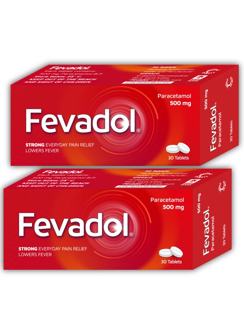FEVADOL pack of 2 Fevadol 500mg 30 Tablet - Image 1