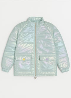 Metallic Blue Waterproof Jacket