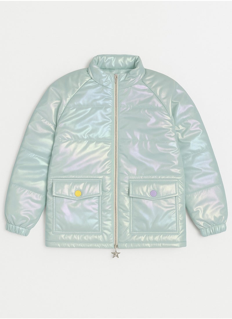 TOTSA - Metallic Blue Waterproof Jacket - Image 1