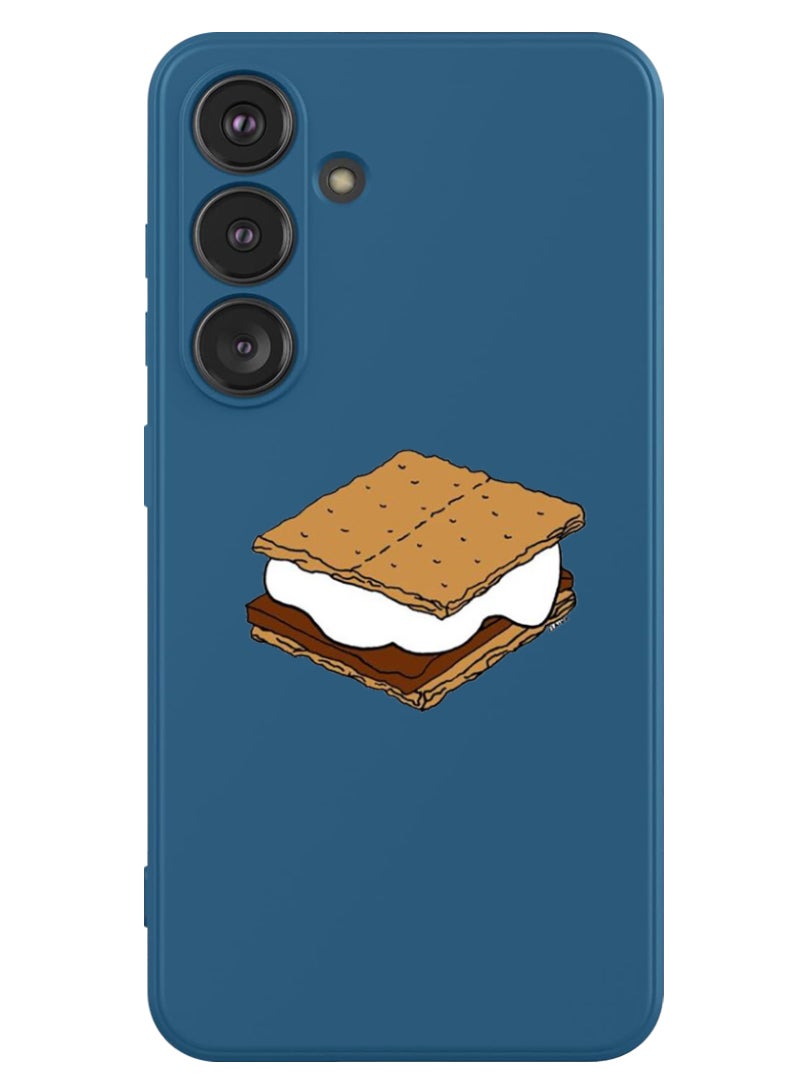 Theodor Protective Slim Fit Case Liquid Silicone Cover with Full Body Protection Anti-Scratch Shockproof Case For Samsung Galaxy S24 (Blue) - Ice Cream - Image 1