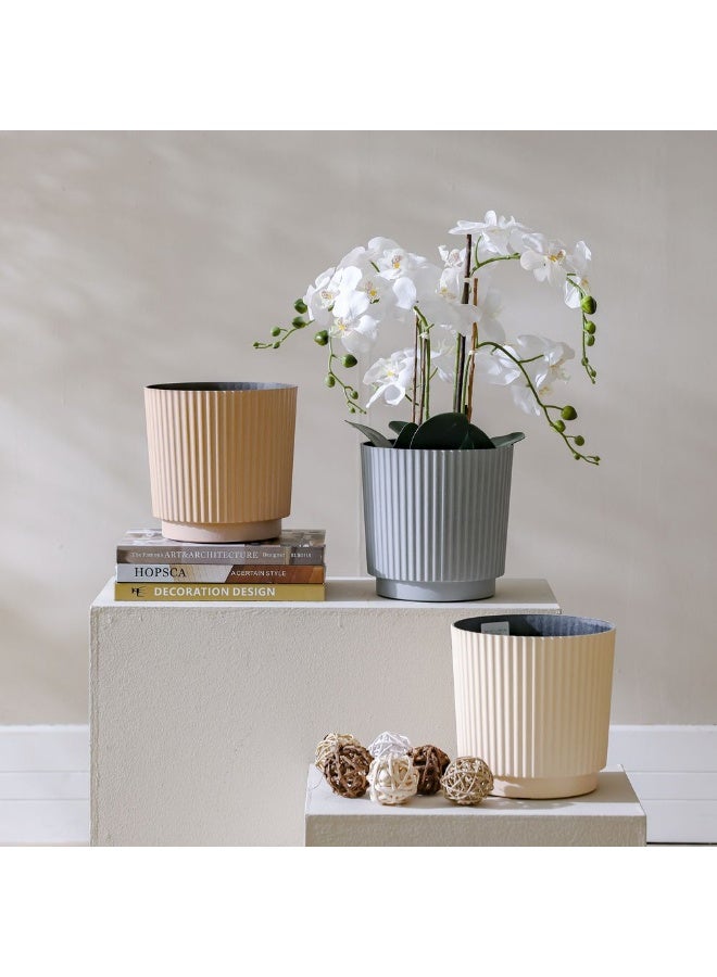 DANUBE HOME Modern Plastic Planter – Lightweight, Durable, Weather-Resistant Flower Pot for Indoor & Outdoor Plants, Perfect for UAE Gardens, Balconies & Home Décor – Grey 20×20×20 cm - Image 3