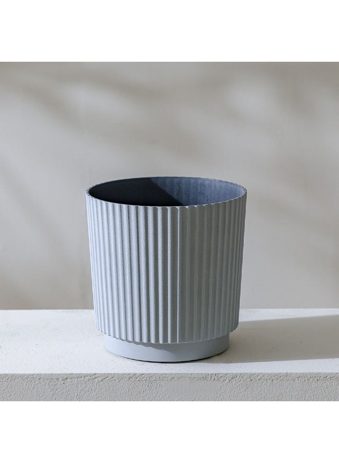 DANUBE HOME Modern Plastic Planter – Lightweight, Durable, Weather-Resistant Flower Pot for Indoor & Outdoor Plants, Perfect for UAE Gardens, Balconies & Home Décor – Grey 20×20×20 cm - Image 1