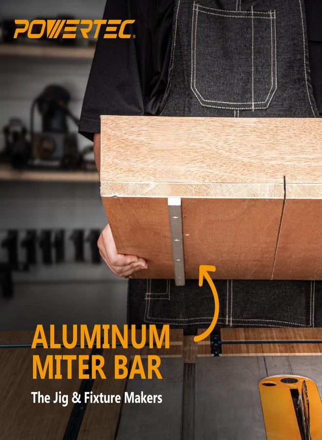 باورتيك قضيب ميتري مزلج متقاطع من POWERTEC لمنشار الطاولة، مقاس 3/4 بوصة × 3/8 بوصة × 18 بوصة مع ثقوب ومسامير مثقوبة مسبقًا لطاولة التوجيه، ومنشار الشريط، وقوالب التثقيب، وملحقات منشار الطاولة لأعمال النجارة، عبوة من قطعتين (71518-P2) - Image 3