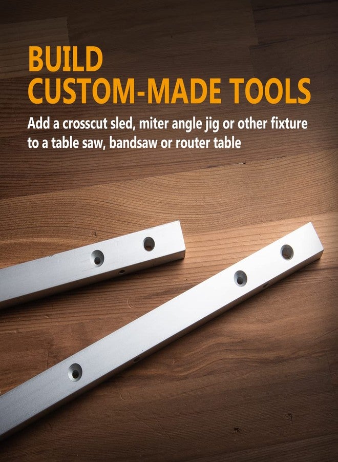 باورتيك قضيب ميتري مزلج متقاطع من POWERTEC لمنشار الطاولة، مقاس 3/4 بوصة × 3/8 بوصة × 18 بوصة مع ثقوب ومسامير مثقوبة مسبقًا لطاولة التوجيه، ومنشار الشريط، وقوالب التثقيب، وملحقات منشار الطاولة لأعمال النجارة، عبوة من قطعتين (71518-P2) - Image 4