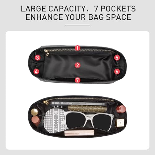 OAikor Purse Organizer Insert for CHANEL 22 Mini Handbag, Premium DopontPaper Bag Organizer Lightweight Water Resistant Purse Insert Divider Shaper for Tote Handbags, Mini/Black - Image 3