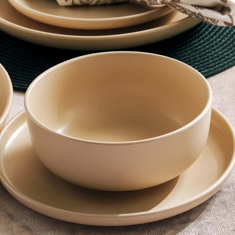 Pan Home طقم عشاء بيفين 18 قطعة من الخزف - كريمي - Image 2