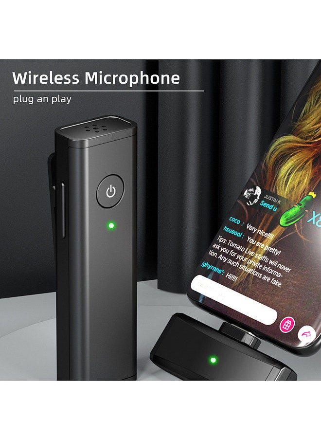 Generic - Mini Wireless Lavalier 2.4G Microphone 360° Omnidirectional Lapel Mic Noise Reduction  Compatible with Type-C Android Smartphone Tablet Real-time Audio Monitor - Image 1