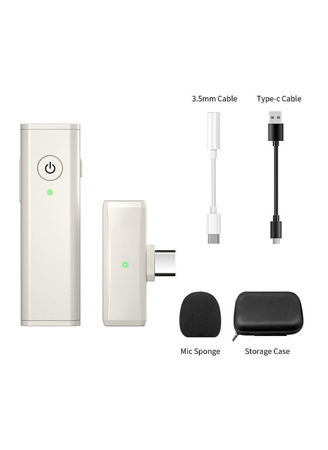 Generic - Mini Wireless Lavalier 2.4G Microphone 360° Omnidirectional Lapel Mic Noise Reduction  Compatible with Type-C Android Smartphone Tablet Real-time Audio Monitor - Image 1