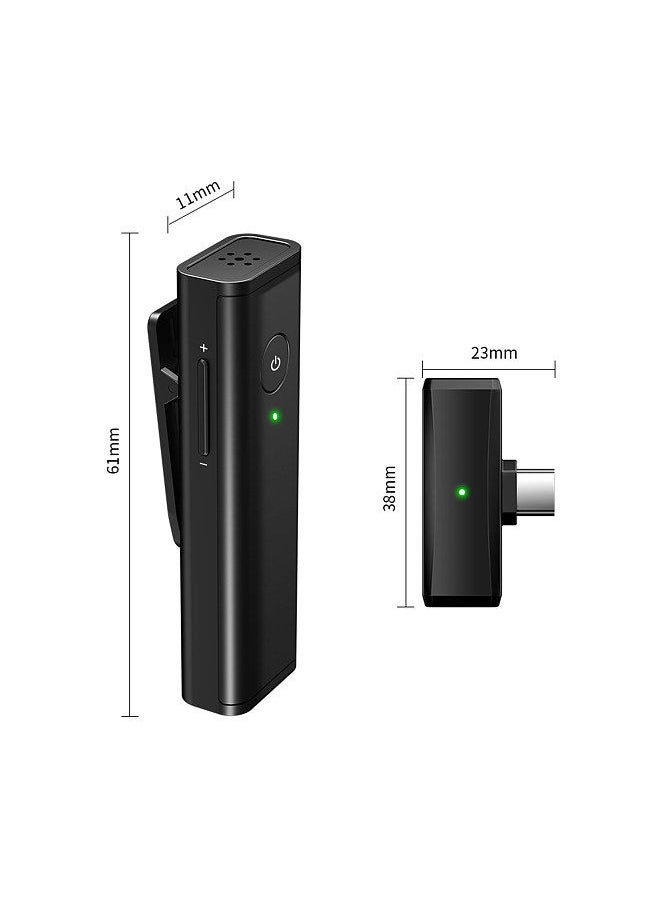 Generic - Mini Wireless Lavalier 2.4G Microphone 360° Omnidirectional Lapel Mic Noise Reduction  Compatible with Type-C Android Smartphone Tablet Real-time Audio Monitor - Image 1