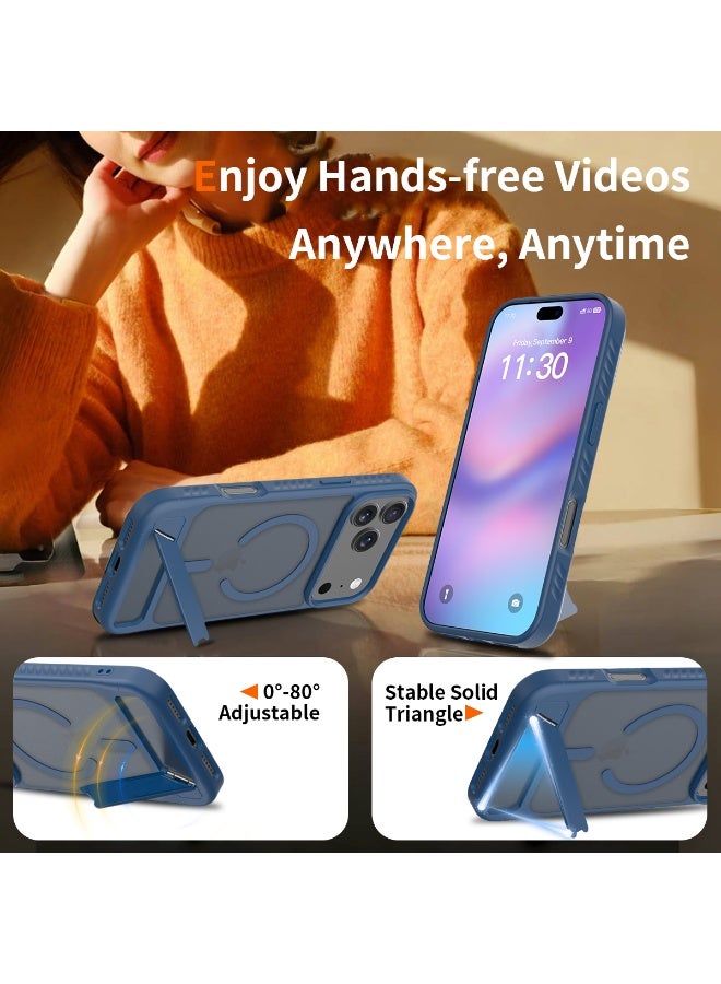 ZXING Military Grade MagSafe iPhone 17 Pro Max Case in Deep Blue with Drop Protection Adjustable Stand and Slim Profile - Image 3