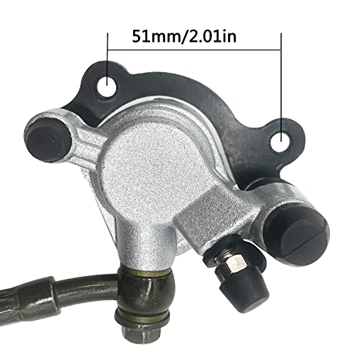 HOLATO 50 Inch Upgraded Hydraulic Brake Master Cylinder Caliper System with Brake Pads for 97cc 2.8HP Baja DoodleBug Dirt Bug DB30 Blitz Mini Bike Mini Moto On Left 7/8" Handlebars Parts (BLACK) - Image 4