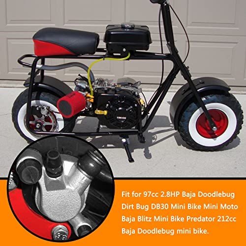 HOLATO 50 Inch Upgraded Hydraulic Brake Master Cylinder Caliper System with Brake Pads for 97cc 2.8HP Baja DoodleBug Dirt Bug DB30 Blitz Mini Bike Mini Moto On Left 7/8" Handlebars Parts (BLACK) - Image 2