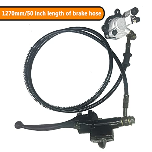 HOLATO 50 Inch Upgraded Hydraulic Brake Master Cylinder Caliper System with Brake Pads for 97cc 2.8HP Baja DoodleBug Dirt Bug DB30 Blitz Mini Bike Mini Moto On Left 7/8" Handlebars Parts (BLACK) - Image 3