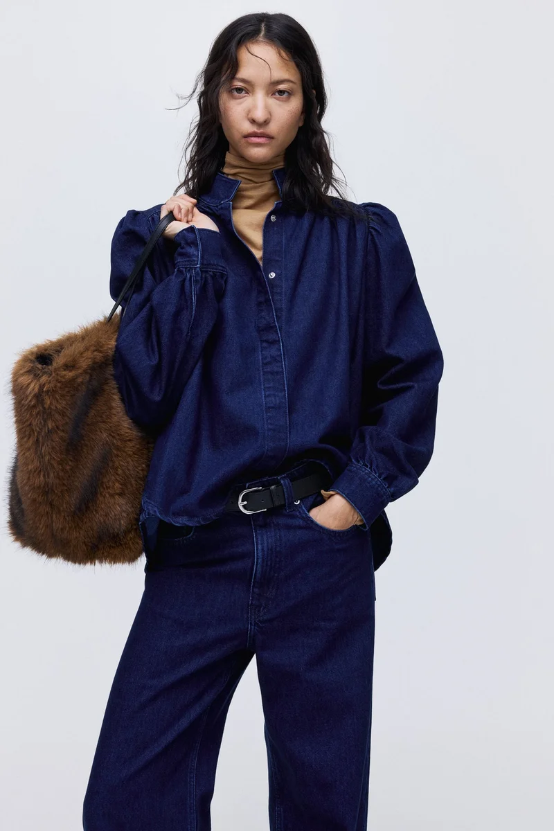 H&M Oversized denim blouse