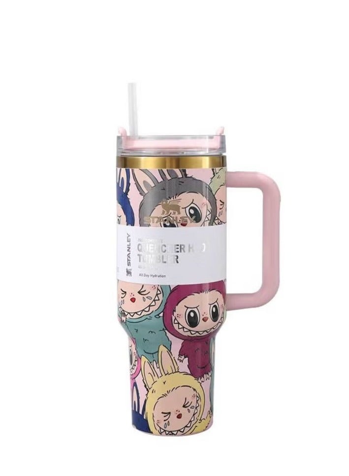 ستانلي كوب Stanley × Labubu إصدار محدود من Collab - كوب سفر معزول سعة 40 أونصة، بتصميم جذاب قابل للتجميع  - Image 2