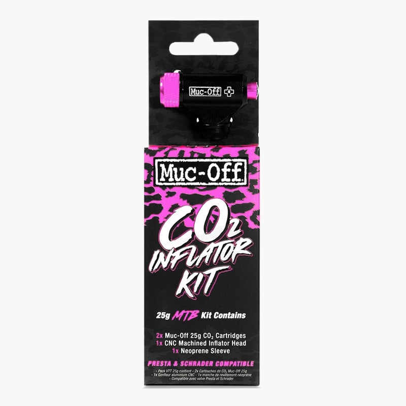 Muc Off Muc-Off CO2 Inflator Kit, MTB - Presta and Shrader Compatible CO2 Bike Pump - Bike Tire Inflator with CO2 Cartridges for Mountain Bikes - Image 1