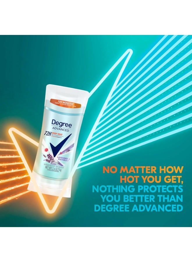 Degree Advanced Protection Antiperspirant Deodorant Lavender & Waterlily for 72-Hour Sweat & Odor Control for Women, with Body Heat Activated Technology, 74 gm - Image 3