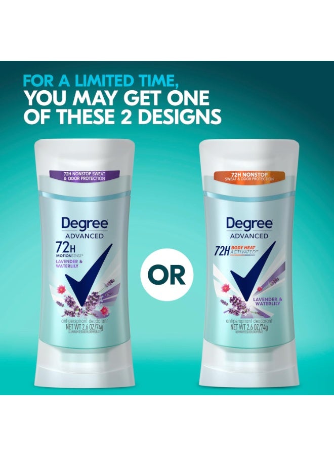 Degree Advanced Protection Antiperspirant Deodorant Lavender & Waterlily for 72-Hour Sweat & Odor Control for Women, with Body Heat Activated Technology, 74 gm - Image 4