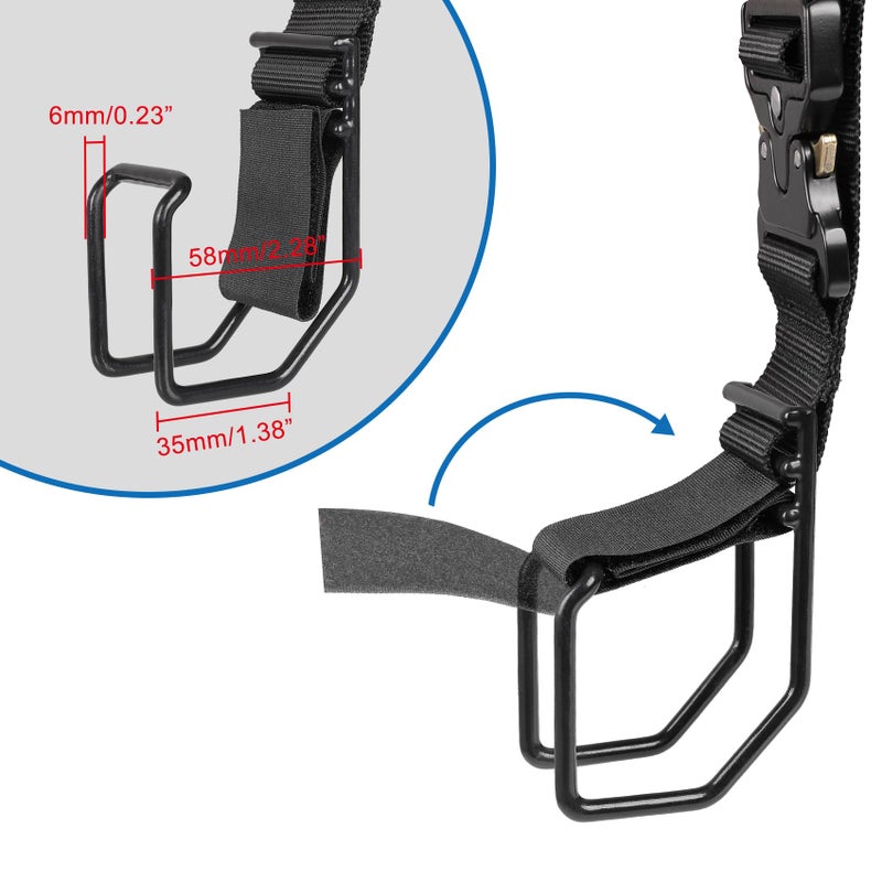 Vigorport Luggage Hook Strap, J Hook for Add a Bag Luggage, Multi Adjustment Bag Strap Hook with Hands Free (Large Size/Metal Buckle) - Image 2