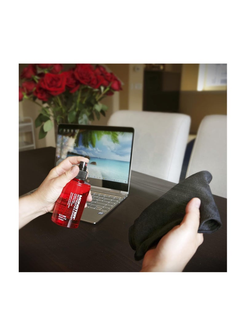 Monster Screen Clean display cleaner 200ml microfiber cloth - Image 4