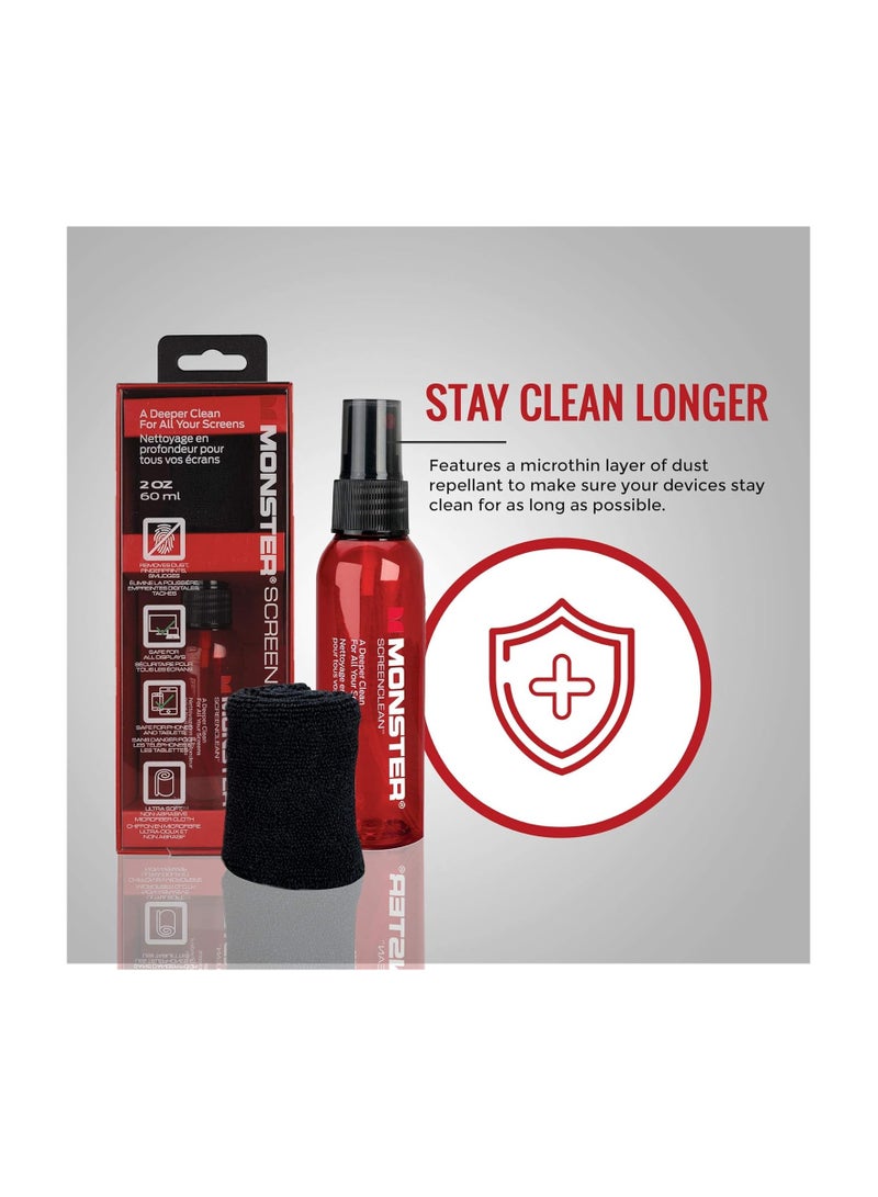Monster Screen Clean display cleaner 200ml microfiber cloth - Image 3