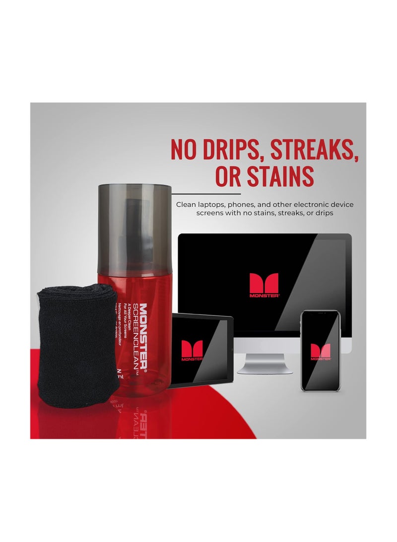 Monster Screen Clean display cleaner 200ml microfiber cloth - Image 5