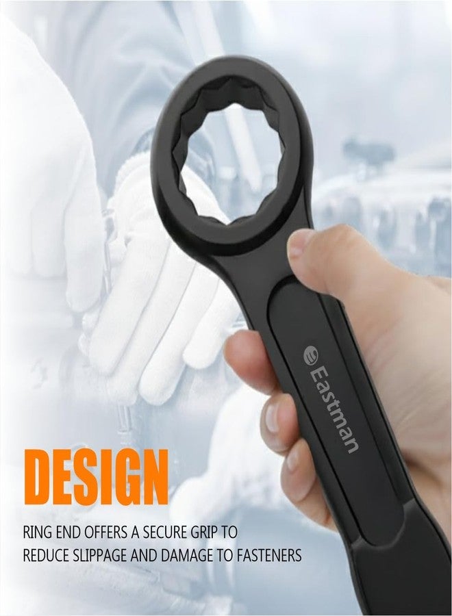 Eastman Slogging Spanners Wrench Ring End & Open End 50mm, Chrome Vanadium Steel Auto-Black Finish Wrench for Removing Very Tight Nuts and Bolts - E-2082 - Image 4