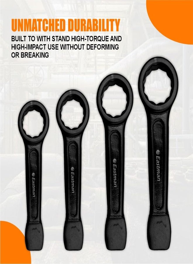 Eastman Slogging Spanners Wrench Ring End & Open End 50mm, Chrome Vanadium Steel Auto-Black Finish Wrench for Removing Very Tight Nuts and Bolts - E-2082 - Image 5