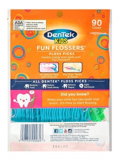 Dentek DenTek Kids Fun Flossers, Floss Picks, Removes Food & Plaque, 90 Count  - Image 4