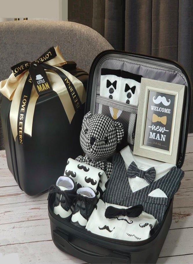 Newborn Baby Gifts Set, (9-in-1) Premium Cotton Baby Clothes Accessories Set, Baby Gift set for Expecting Moms, Fits Newborn to 3 Months - Image 1