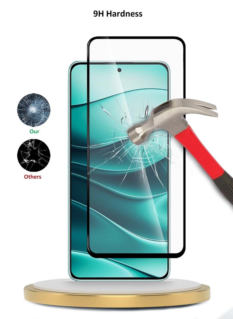 Wtech Xiaomi Redmi Note 14 5G 2024 Premium E2E Series Full Glue Full Cover Tempered Glass Screen Protector - Clear/Black - Image 3