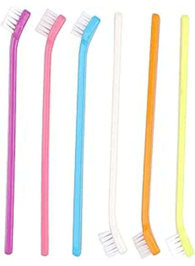6Pcs Pet Toothbrush Set for Dogs and Cats Multiple Colors Oral Cleaning Tool to Prevent Bad Breath - Image 1