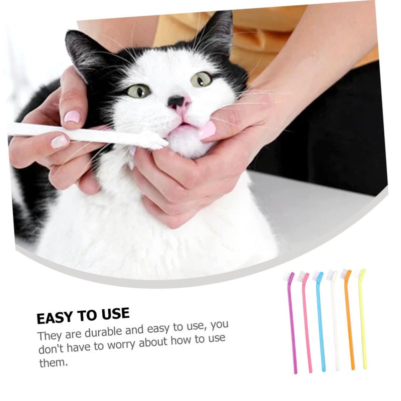6Pcs Pet Toothbrush Set for Dogs and Cats Multiple Colors Oral Cleaning Tool to Prevent Bad Breath - Image 4