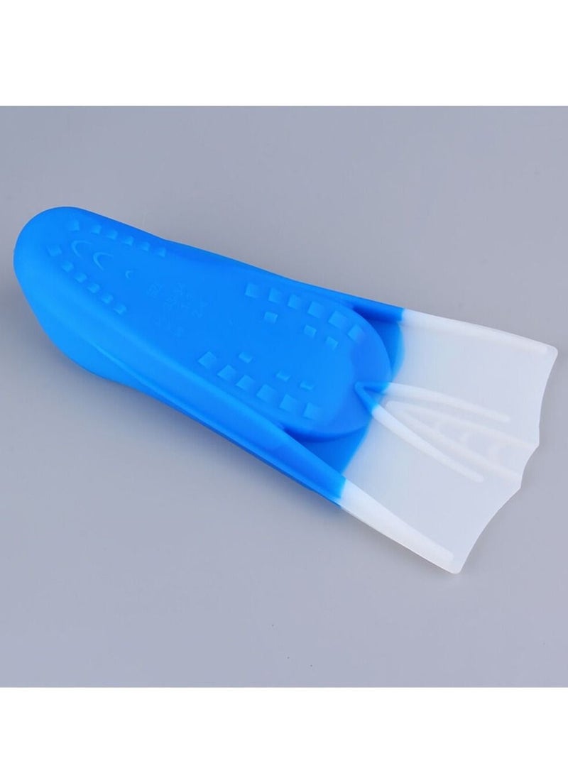Dolphin Silicone Swim Training Short Fins, Blue/White, Size XL (42-44)  - Image 3
