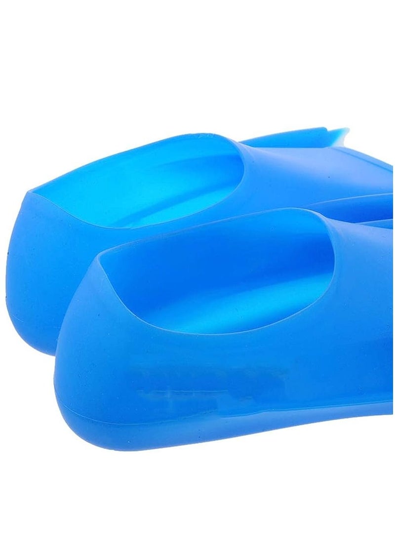 Dolphin Silicone Swim Training Short Fins, Blue/White, Size XL (42-44)  - Image 5