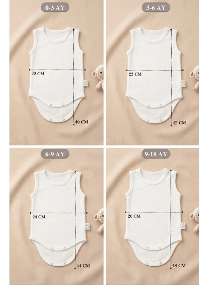 100% Cotton 5-Pack White Sleeveless Body - Image 2