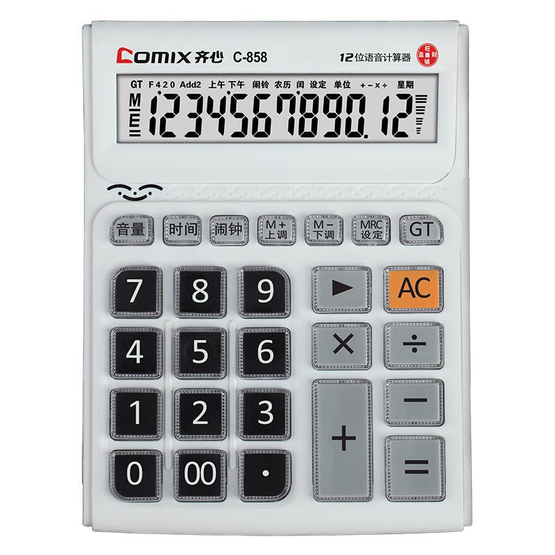 Qixin Office Student Exam Special Voice Calculator 12-Bit Computer Office Supplies C-1260 - Image 1