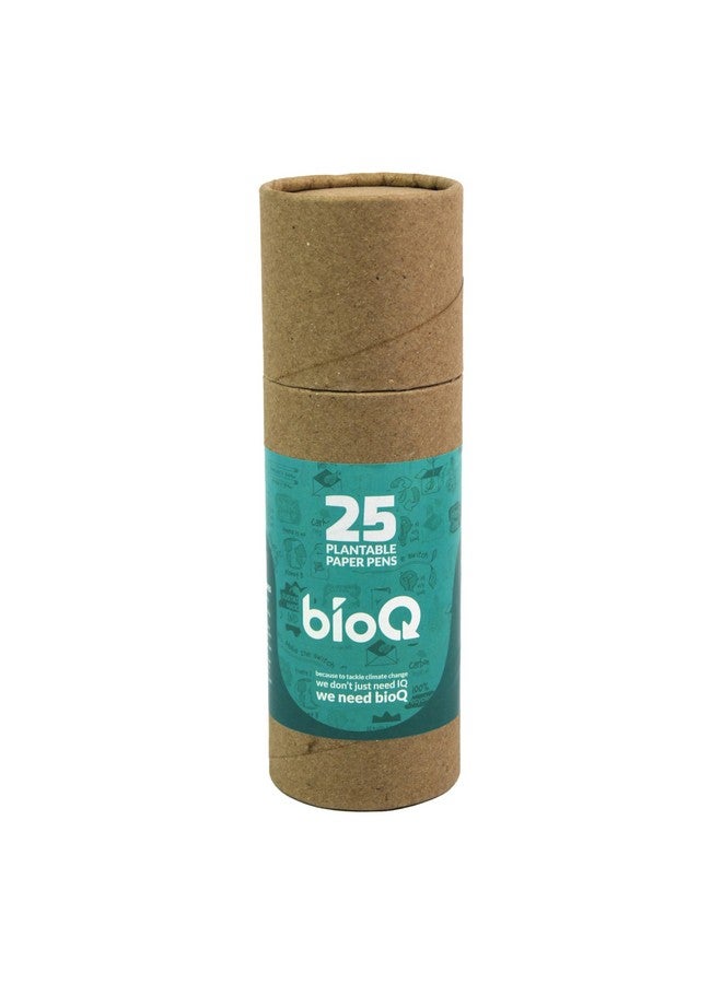 bioQ Box Of 25 Plantable Seed Pens|Eco Friendly Box For Offices|Recycled Paper Bulk Packaging|Grow Plants From Pens|100% Bio-Degradable Pen Body,Blue - Image 2
